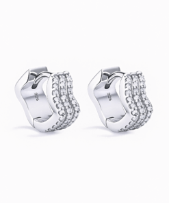 Wavy Sparkle hoops - sølv