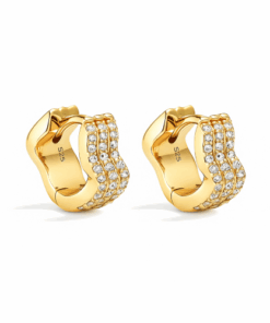 Wavy Sparkle hoops - guld