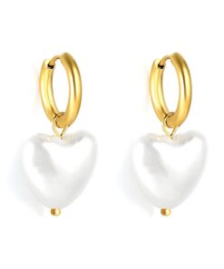 Pearl heart hoops