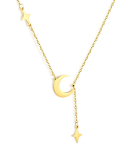 Lucky moon halskæde - guld