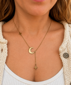 Lucky moon halskæde - guld - Billede 3